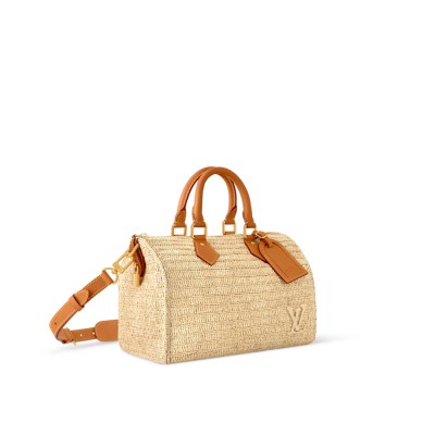 Louis Vuitton - Speedy 30 Bandoulière Raffia Handbag M14457 