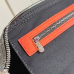 Louis Vuitton Keepall Bandoulière M15251 Monogram Eclipse with Orange Leather Replica Travel Bag