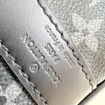 Louis Vuitton Keepall Bandoulière M15251 Monogram Eclipse with Orange Leather Replica Travel Bag