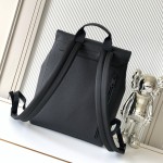 Louis Vuitton Flap Backpack in Black Original Leather with Magnetic Flap and Zipper Pockets