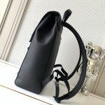 Louis Vuitton Flap Backpack in Black Original Leather with Magnetic Flap and Zipper Pockets