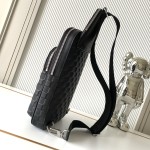 Louis Vuitton Avenue Shoulder Bag in Damier Infini Leather with Classic Checkered Pattern and Adjustable Strap