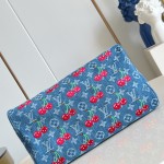 Louis Vuitton Speedy Soft 30 Handbag M87627 Monogram Denim with Cherry Embroidery