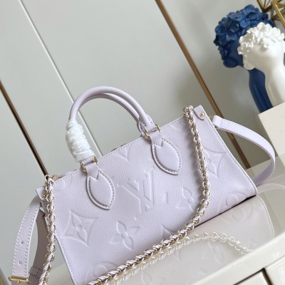 Louis Vuitton - OnTheGo East West Handbag M15192 Monogram Empreinte Pastel Lilac Embossed Leather