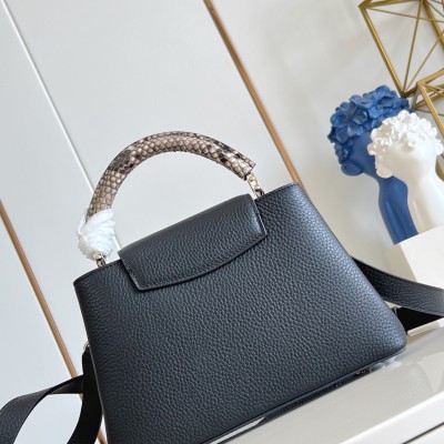Louis Vuitton - Capucines Mini Handbag M85513 Black Taurillon Leather with Python Handle
