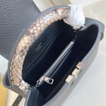 Louis Vuitton Capucines Mini Handbag M85513 Black Taurillon Leather with Python Handle