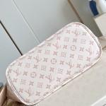 Louis Vuitton Neverfull Inside Out MM Handbag M25665 Monogram Dune & Hazelnut Leather