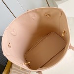 Louis Vuitton Neverfull Inside Out MM Handbag M25665 Monogram Dune & Hazelnut Leather