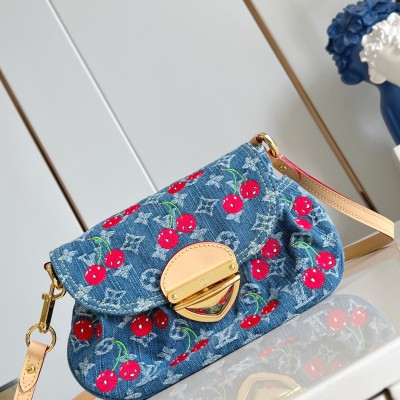 Louis Vuitton - Murakami Sunset Handbag M13680 Cherry Monogram Denim