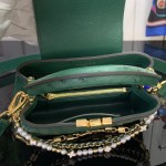 Louis Vuitton Capucines M11908 Mini & BB Handbag in Ostrich-Embossed Leather with Pearl Chain