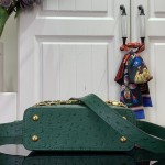 Louis Vuitton Capucines M11908 Mini & BB Handbag in Ostrich-Embossed Leather with Pearl Chain