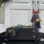 Louis Vuitton Capucines M11908 Mini & BB Handbag in Ostrich-Embossed Leather with Pearl Chain