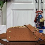 Louis Vuitton Capucines M11908 Mini & BB Handbag in Ostrich-Embossed Leather with Pearl Chain