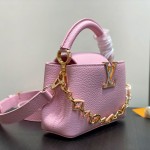 Louis Vuitton Capucines BB M14970 Black / Pink Chain Leather