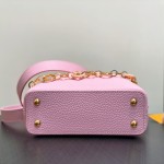 Louis Vuitton Capucines BB M14970 Black / Pink Chain Leather
