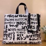 Louis Vuitton Shopper Tote Medium N40797 Graffiti White Damier Canvas