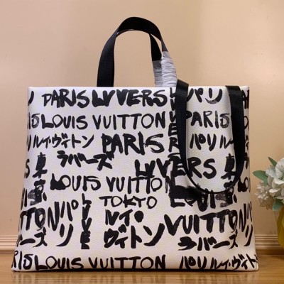 Louis Vuitton - Shopper Tote Medium Handbag N40797 Graffiti White