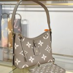 Louis Vuitton Carryall Small Handbag M47180 Gray Premium Leather