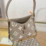 Louis Vuitton Carryall Small Handbag M47180 Gray Premium Leather