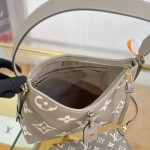 Louis Vuitton Carryall Small Handbag M47180 Gray Premium Leather