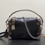 Louis Vuitton Side Trunk Vibe M15195 Black Leather Chain Bag