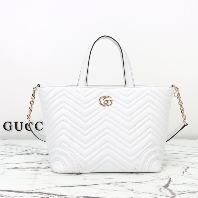 Gucci - 847387 / 847386 White Leather Handbag Set  Original Factory Leather with Dust Bag