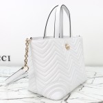 Gucci 847387 / 847386 White Leather Handbag