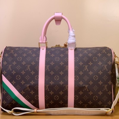 Louis Vuitton - Keepall Bandoulière 45 Travel Bag M25822 Monogram with Pink Print