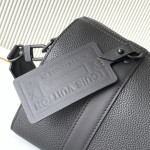 Louis Vuitton City Keepall Handbag in Aerogram Leather with LV Metal Letters and Detachable Shoulder Strap