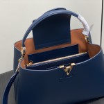 Louis Vuitton Capucines Souple Large Bag M14639 Deep Blue Full Leather