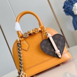 Louis Vuitton Alma Mini Handbag K00015 Turmeric Black Monogram Canvas