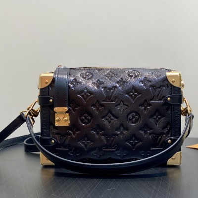 Louis Vuitton - Side Trunk Medium Bag M26304 Chocolate Monogram Saga Embossed Leather
