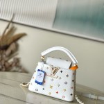 Louis Vuitton Capucines M14165 Murakami Re-Edition White Black Replica Handbag