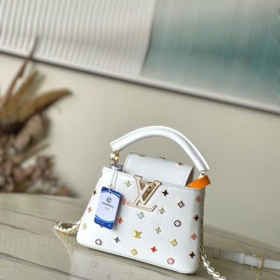Louis Vuitton - Capucines M14165 White / Black Handbag Murakami Re-Edition