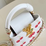 Louis Vuitton Capucines Mini M13251 Murakami Cherry Embossed Replica Handbag