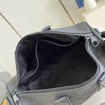 Louis Vuitton Keepall 35 Monogram Shadow Leather Travel Bag with Matte Metal Hardware
