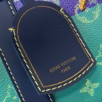 Louis Vuitton Keepall Bandoulière 50 M25900 - Blue-Green Floral Monogram HR Canvas with Rugby Stripes