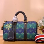 Louis Vuitton Keepall Bandoulière 25 M25786 - Blue-Green Floral Monogram Surfin’ Canvas