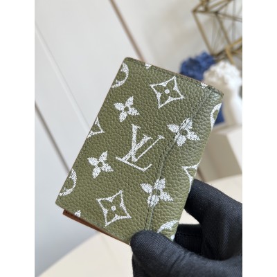 Louis Vuitton - M26072 Brushed Monogram Leather Pocket Wallet – Gold / Gross Green