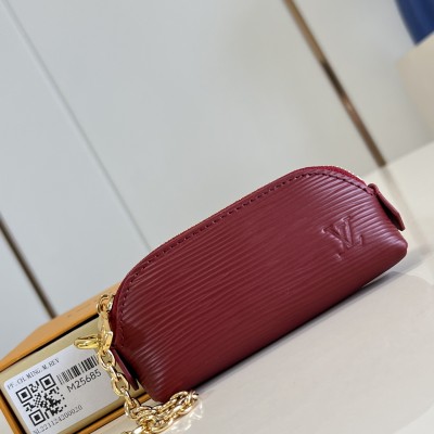 Louis Vuitton - Lipstick Mini Cosmetic Pouch Monogram Canvas Chain (M25686 Pink / M25687 Red / M25685 Burgundy)