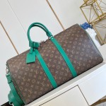 Louis Vuitton Keepall Bandoulière 45 replica in Monogram Eclipse canvas deep green