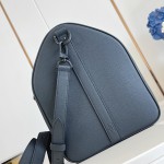 Louis Vuitton Keepall Bandoulière 50 replica travel bag in waxed calfskin leather