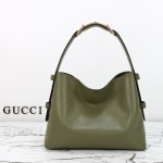 Gucci Brown Canvas Tote with Gray-Green and White Leather – Model 850926 / 850546