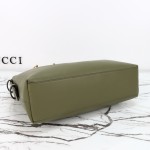 Gucci Brown Canvas Tote with Gray-Green and White Leather – Model 850926 / 850546