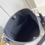 Louis Vuitton All Around medium handbag Monogram perforated leather light coffee black