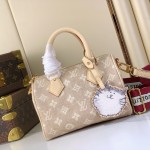 Louis Vuitton Speedy Bandoulière 20 Meowgram canvas handbag with cat charm