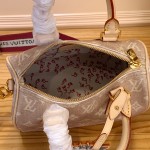 Louis Vuitton Speedy 20 Bandoulière Handbag with Cat Charm in Meowgram Canvas