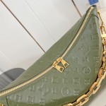 Louis Vuitton Coussin Hobo MM M15228 Green with Monogram Embossing and Chunky Chain Handle (14.96 x 12.99 x 3.94 inches)