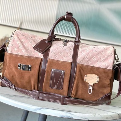 Louis Vuitton - Keepall Bandoulière 50 Pharrell Williams x Nigo Edition in Monogram Suede Leather
