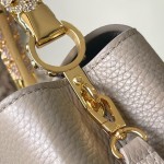 Louis Vuitton Capucines Mini Handbag with rhinestone LV letters and Flower Crown handle